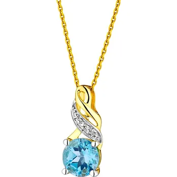 Přívěsek Přívěsek ze žlutého zlata s diamanty a topazem - ryzost 585 - 220.556