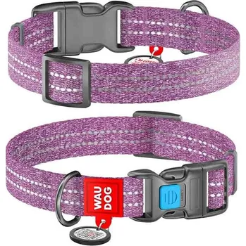 Obojek pro psa Obojek bavlna 25mmx33-49cm WAUDOG fialový