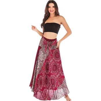 Dámské šaty Dámská letní maxi sukně/šaty v "boho" stylu (1-12) Barva: vínová ( S00101-wine red)