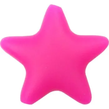 Dětské navlékací korálky Natana velké silikonové korálky hvězda fuchsiová 47 mm 1 kus
