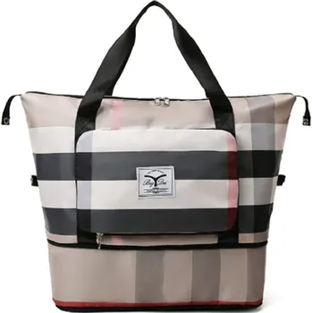 Cestovní taška Sportovní cestovní velkokapacitní taška - Zeleno růžová kostka