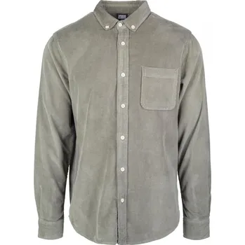 Pánská košile Pánská košile Urban Classics Corduroy Shirt - olivová S