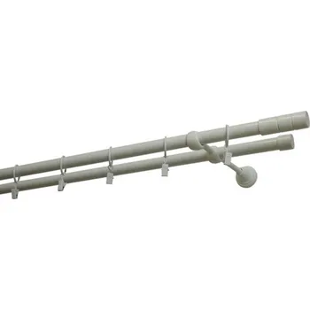 Garnýž Dvojitá záclonová souprava VÁLEC 19/300cm, bílá lesklá