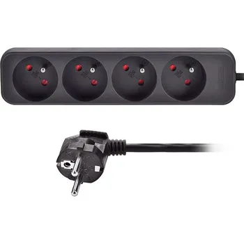 Počítač Solight prodlužovací přívod, 4 zásuvky, černý, 3m PP28