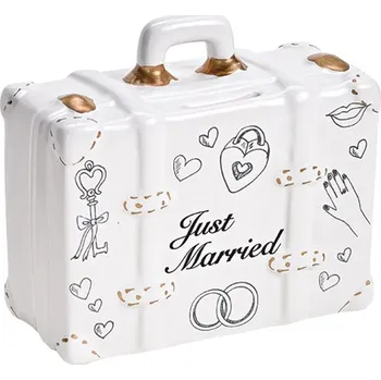 Žertovný předmět Svatební pokladnička cestovní kufr