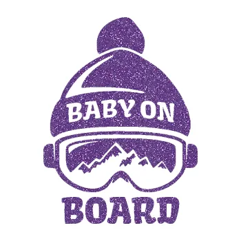 Polep vozidla SAMOLEPKA Baby on board 012 levá na horách (87 - Ultra Metalic fialová) NA AUTO, NÁLEPKA, FÓLIE, POLEP, TUNING, VLASTNÍ TEXT, TISK, AUTOSAMOLEPKY.cz, POLEPY, OBRÁZEK, LOGO, SAMOLEPKY