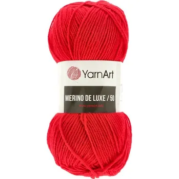 Galanterie YarnArt Merino De Luxe 50 156 červená