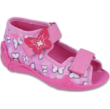 Dívčí pantofle Befado papuče sandály dívčí flex. - suchý zip Velikost: 22