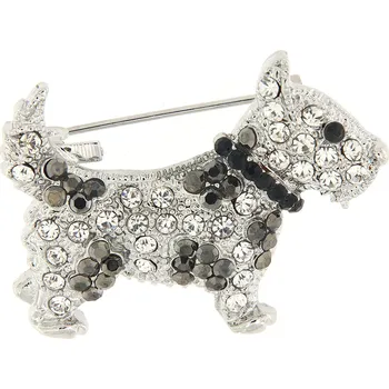 Brož Brož - pejsek s broušenými kamínky, černé barvy 9001668-2