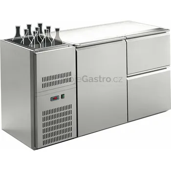 OEM Stůl chladící barový REGD-220E (2 sekce/délka 1580mm) s chlazenou vanou na nápoje