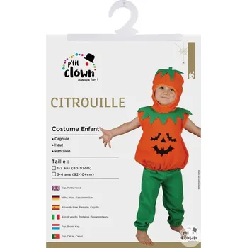 Karnevalový kostým P'TIT CLOWN Dětský kostým Dýně 80-92 cm (1-2 roky)