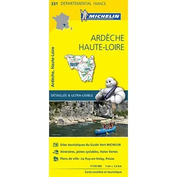 Kniha Michelin mapa Ardeche, Haute-Loire 1:150 t.