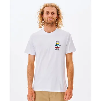 Pánská móda Tričko Rip Curl SEARCH ICON TEE White velikost XXL