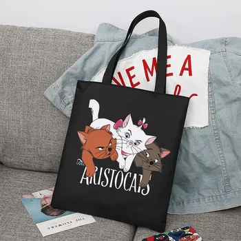 Nákupní taška Skládací taška s Disney potiskem - Černá 15,Se zipem