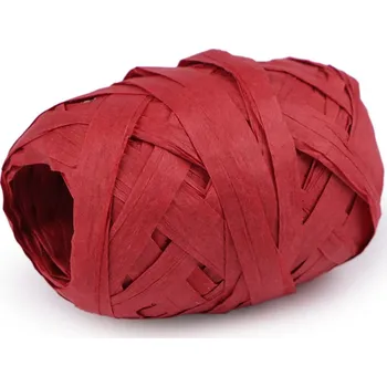 Příze Lýko rafie přírodní, šíře 5-7 mm, barva 4 červená