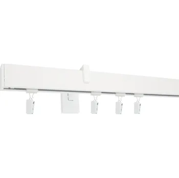 Garnýž Kovovégarnýže.cz Garnýže Square line modern plug bílá lesklá Varianta jednořadá nebo dvouřadá: Jednořadá, Délka: 351-400cm, Uchycení látky: kolečkový jezdec+šnekový háček