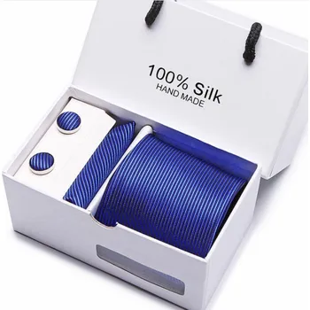 Kravata Dárková sada kravata, kapesníček a manžetové knoflíčky SB22