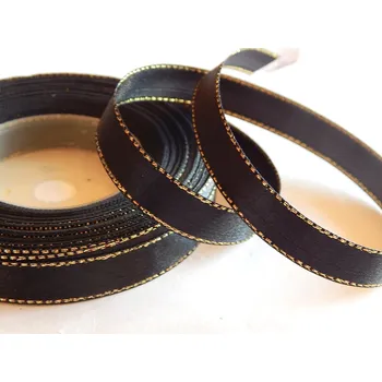 Stuha Stuha saténová s lurexem, WSO3141, šíře 6 mm / 1 metr