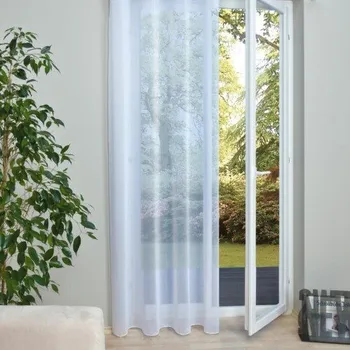 Záclona Hladký bílý voál s olůvkem - nehořlavý obšití okrajů a našití stužky 300