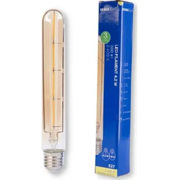 Žárovka TESLA lighting TUBE VINTAGE E27 4,2W 230V 380lm 2400K Zlatá