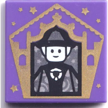 Stavebnice LEGO 3068bpb1746 Dark Purple Tile 2 x 2 with HP Chocolate Frog Card Minerva McGonagal (Tmavě fialová dlaždice 2 x 2 s kartou HP Chocolate Frog Minerva McGonagallová)