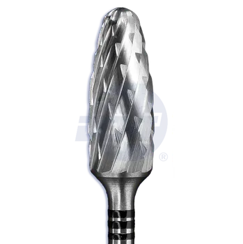 Příslušenství k frézce středně hrubá tvrdokovová fréza s křížovým břitem, plamen, špičatý (3 černé pruhy) | do násadce | 500 104 274 HFGE 060