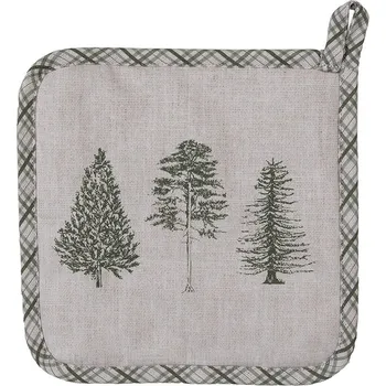 Chňapka Béžová bavlněná chňapka - podložka se stromky Natural Pine Trees - 20*20 cm