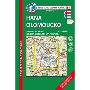 Mapy 57 Haná, Olomoucko, 5. vydání, 2018 - turistická laminovaná mapa