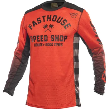 Moto dres Fasthouse Youth A/C Grindhouse Asher Jersey Infrared Black Velikost: YXS