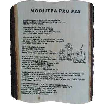 Modlitba pro psa č.784 na desce s kůrou