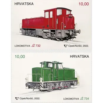 Poštovní známka (2022) MiNr. 1588 - 1589 **- Chorvatsko - lokomotivy