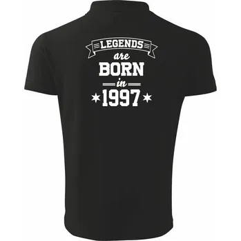 Pánská košile Legends are born in 1997 - Polokošile pánská Pique Polo 203 - 5XL ( Černá )
