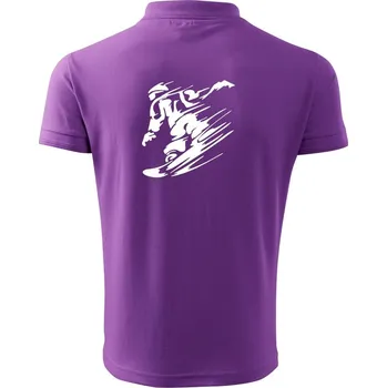 Pánská košile Rychlý snowboardista - Polokošile pánská Pique Polo 203 - 5XL ( Fialová )