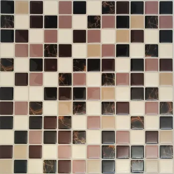 Obklad 3D samolepící mozaika hnědá (30 x 30 cm) / silikonové samolepky mozaiky PAVEMOSA