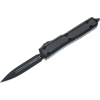 Pracovní nůž Microtech Makora D/E Signature, vystřelovací nůž s klipem, černá čepel 206-1TCFIS