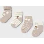 Set 4 ponožek Mayoral 9653 růžové, béžové, zelená barva: béžová, Rozměr: 6 měsíců