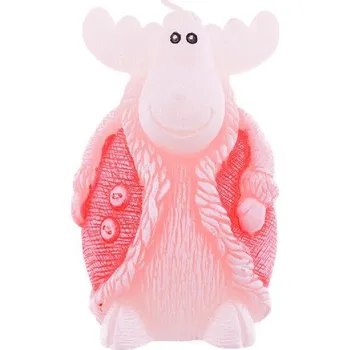 Svíčka Svíčka Sob 12,5cm bíločervený s glitry