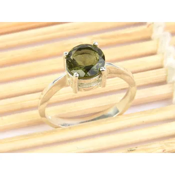 Prsten Vltavín prsten kulatý 7mm standard brus Ag 925/1000