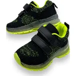 Sport Chlapecké černé tenisky na suchý zip 07 Barva: Zelená, Velikost: 24