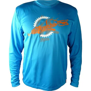 cyklistický dres HAVEN Cyklistický dres s dlouhým rukávem letní - NAVAHO LONG MTB - oranžová/modrá