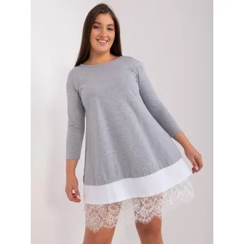 Dámské šaty Dámské šaty z bavlny plus size LILIANA šedé