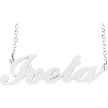 Náhrdelník Řetízek z oceli se jménem Iveta stříbrný 48 cm