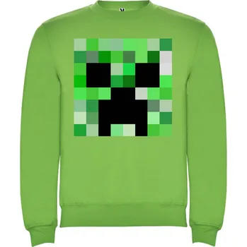 Chlapecká mikina Mikina přes hlavu MINECRAFT Creeper Face Barva: Světle zelená, Velikost: 122/128 - 7/8let