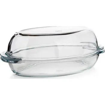 Borcam zapékací mísa oválná, 4,9 l, průhledná