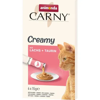 Krmivo pro kočku 24x15g Animonda Carny Adult Creamy – výhodné balení - s lososem a taurinem