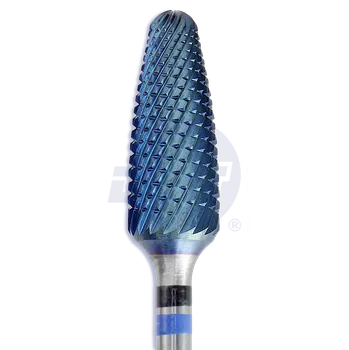 Fréza tvrdokovová fréza Spiral Cut s rovnou čepelí na kov potažená BLUE-LINE, plamen, špičatý | do násadce | 500 104 274 QCS 060