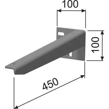 Koupelnový nábytek Skrytá konzole pravá Plano Davos 2.0 pro umyvadlovou desku 45 cm