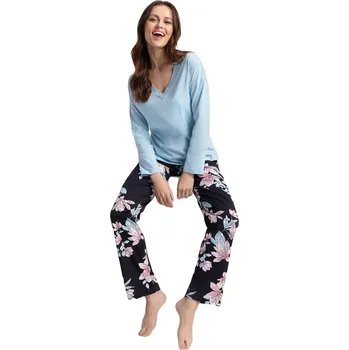 Pánské pyžamo Dámské pyžamo 614 - Luna světle modrá XL