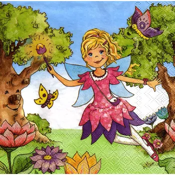 Papírový ubrousek UBR-F61, Ubrousek, 16x16 cm, VÍLA, 1 kus