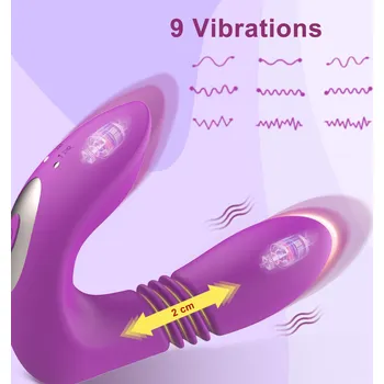 Vibrátor Paloqueth Dual Thrusting G-Spot and Clitoris Vibrator with Remote Purple